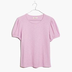 NWT Madewell Superlight Jacquard Puff-Sleeve Tee Size S